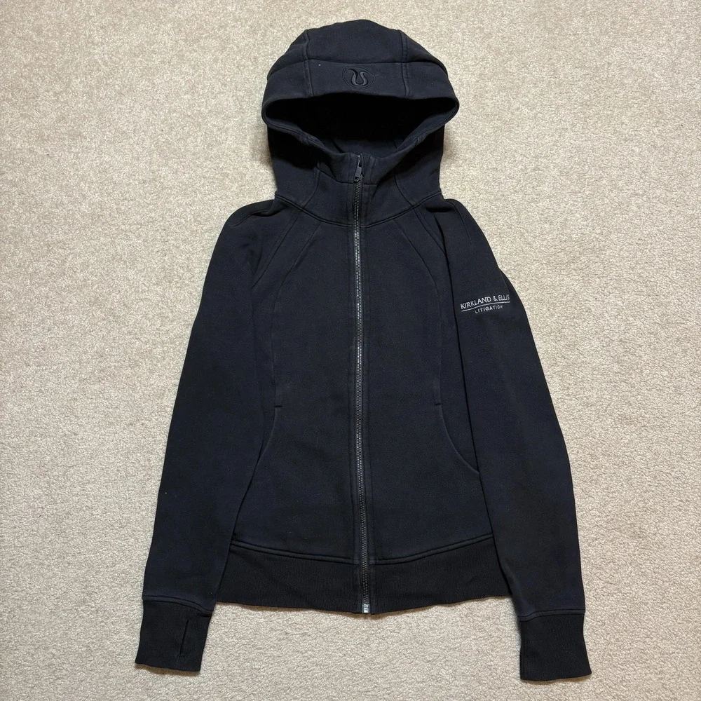 Lululemon Scuba Hoodie Sweatshirt Womens 6 Black Full Zip Athleisure Gym Yoga‎